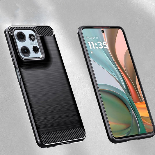 Θήκη για Motorola Moto G67 Power / G57 Power, Techsuit, Καρμπόν, Μαύρη