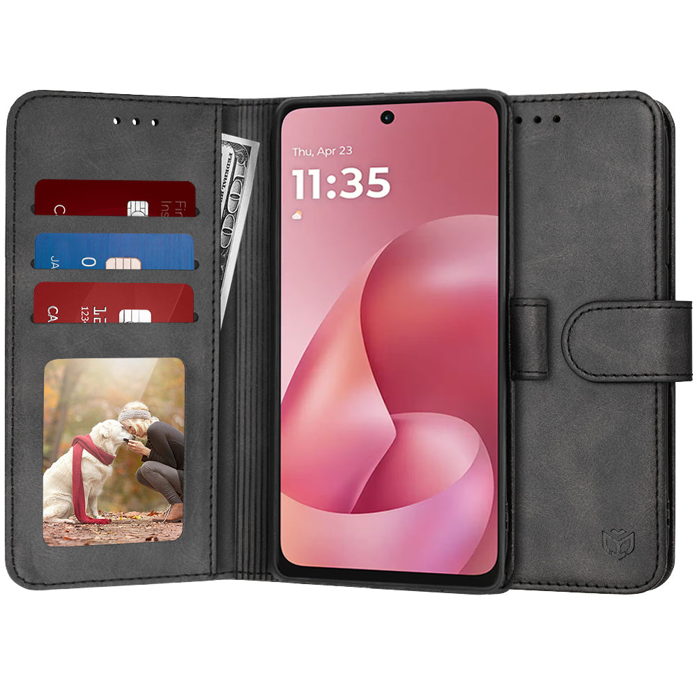 Θήκη για Motorola Moto G67 Power / G57 Power, Techsuit, Diary Book, Μαύρη