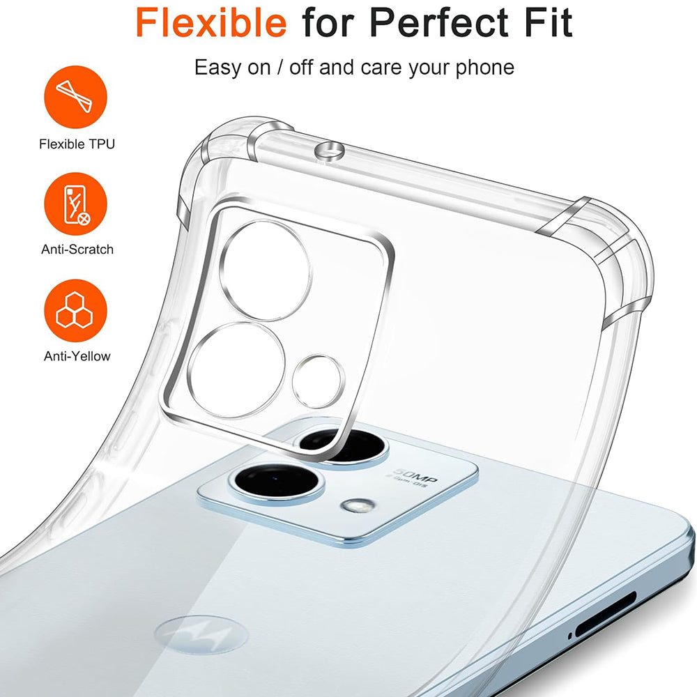 Θήκη για Motorola Moto G84, Techsuit, Ανθεκτική σε Κρούσεις Διαφανής, Διάφανη