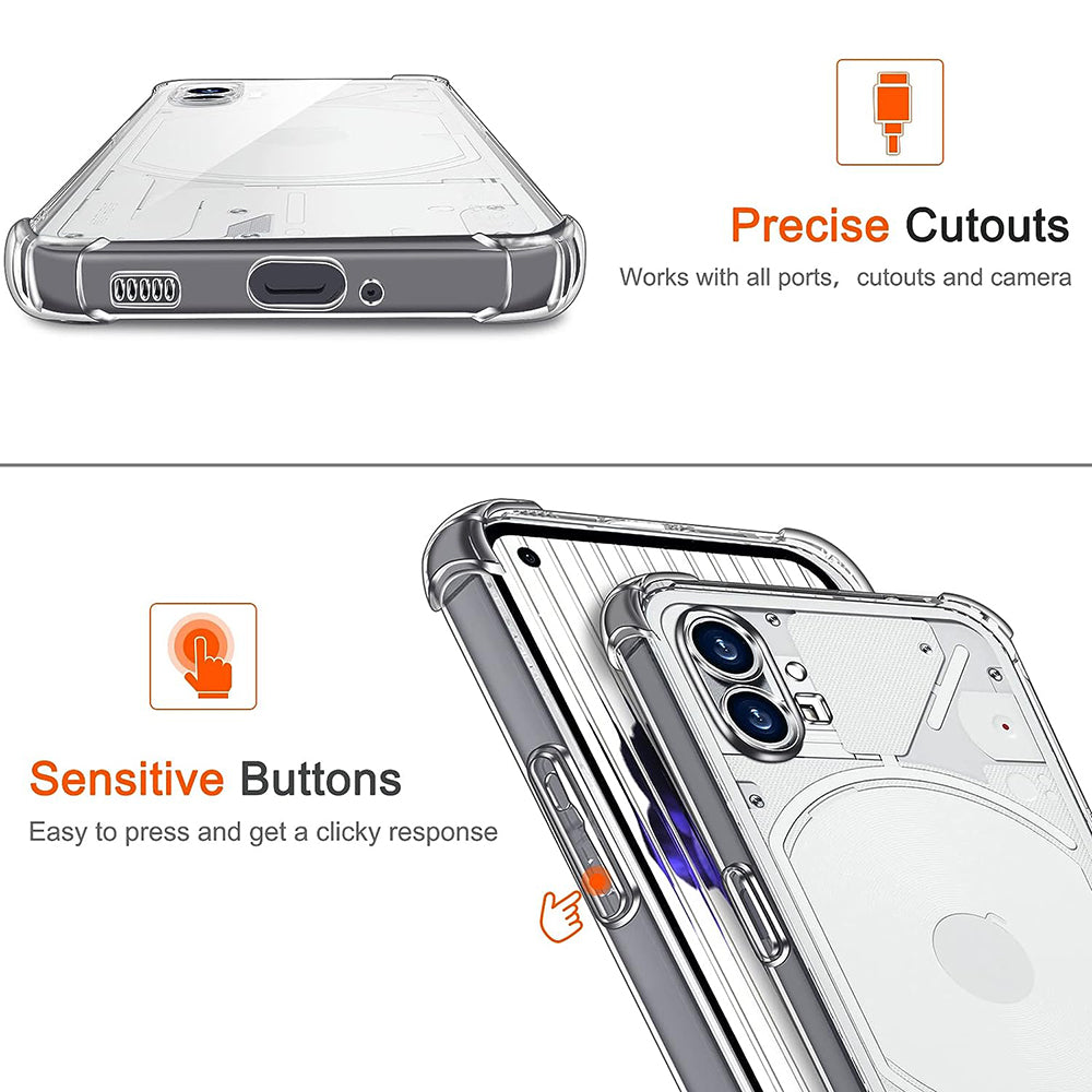 Θήκη για Nothing Phone (1), Techsuit, Ανθεκτική σε Κρούσεις Διαφανής, Διάφανη