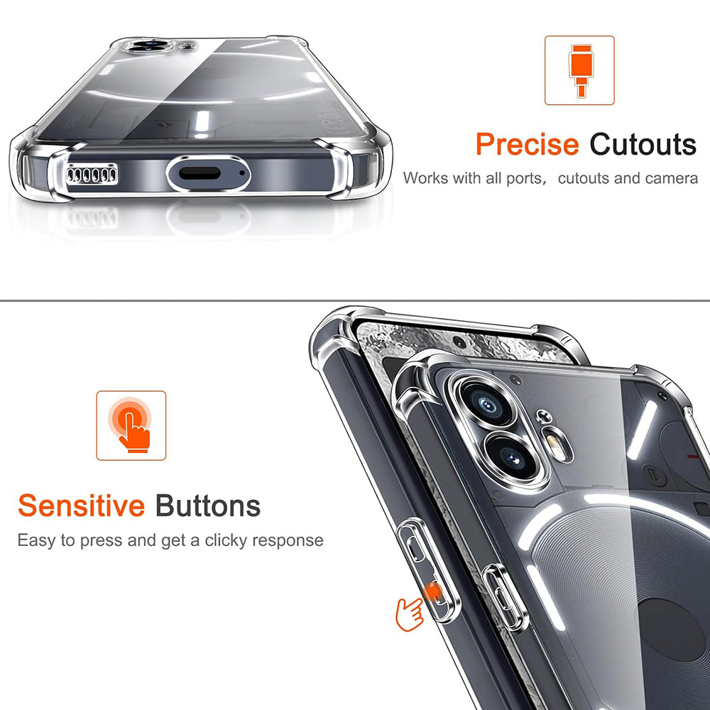 Θήκη για Nothing Phone (2), Techsuit, Ανθεκτική σε Κρούσεις Διαφανής, Διάφανη