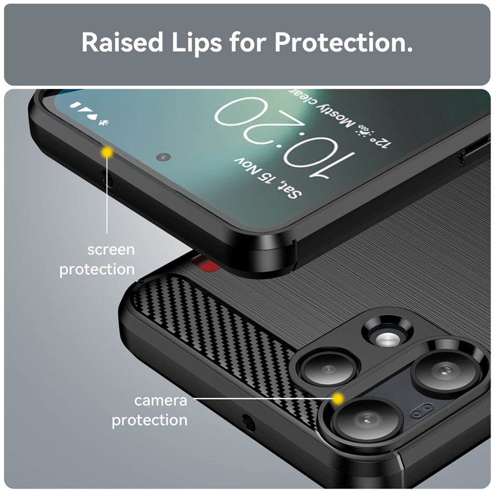 Θήκη για Nothing Phone (3a) Lite, Techsuit, Καρμπόν, Μαύρη