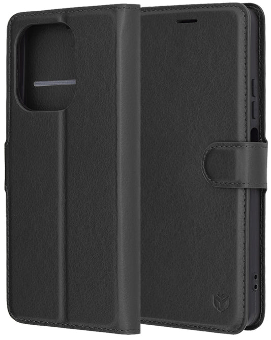 Θήκη για Oppo A5 Pro 4G / A5 Pro, Techsuit, Δερμάτινο Φύλλο, Μαύρο