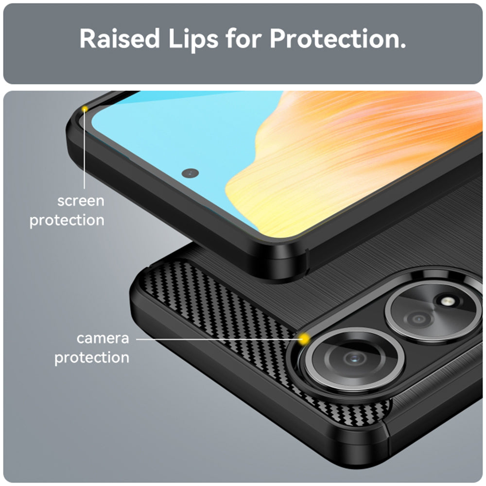 Θήκη για Oppo A58 4G, Techsuit, Carbon, Μαύρο
