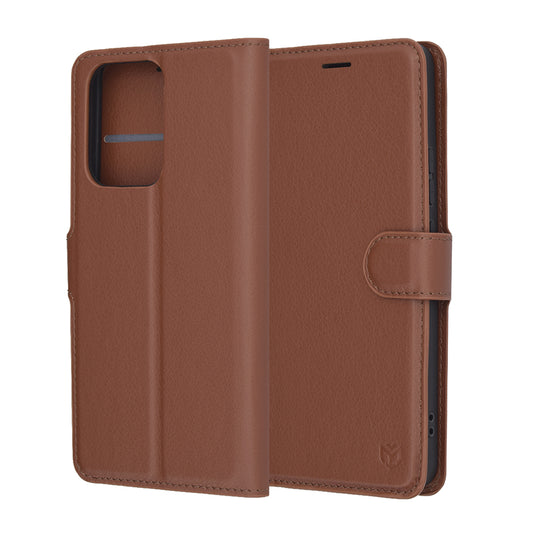 Θήκη για Oppo Reno13 FS 5G / Reno13 F 4G / Reno13 F, Techsuit, Δερμάτινο Φάκελος, Καφέ