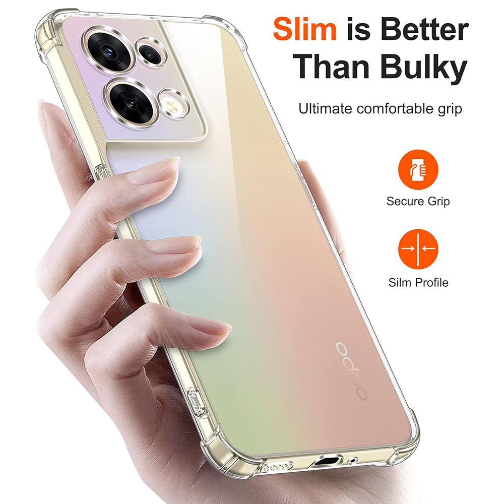 Θήκη για Oppo Reno8, Techsuit, Ανθεκτική σε Κρούσεις Διαφανής, Διάφανη