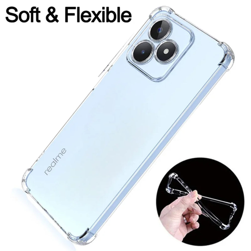 Θήκη για Realme Note 50 / C51, Techsuit, Ανθεκτική σε Κρούσεις Διαφανής, Διάφανη