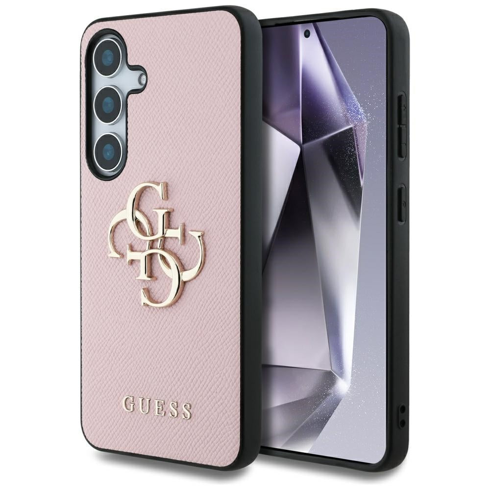Θήκη για Samsung Galaxy S25+ S936, Guess, 4G Grained Big and Classic Logo, Ροζ, Επανασφραγισμένη