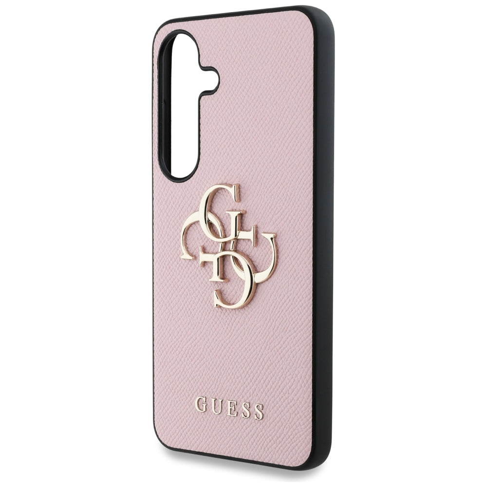Θήκη για Samsung Galaxy S25+ S936, Guess, 4G Grained Big and Classic Logo, Ροζ, Επανασφραγισμένη
