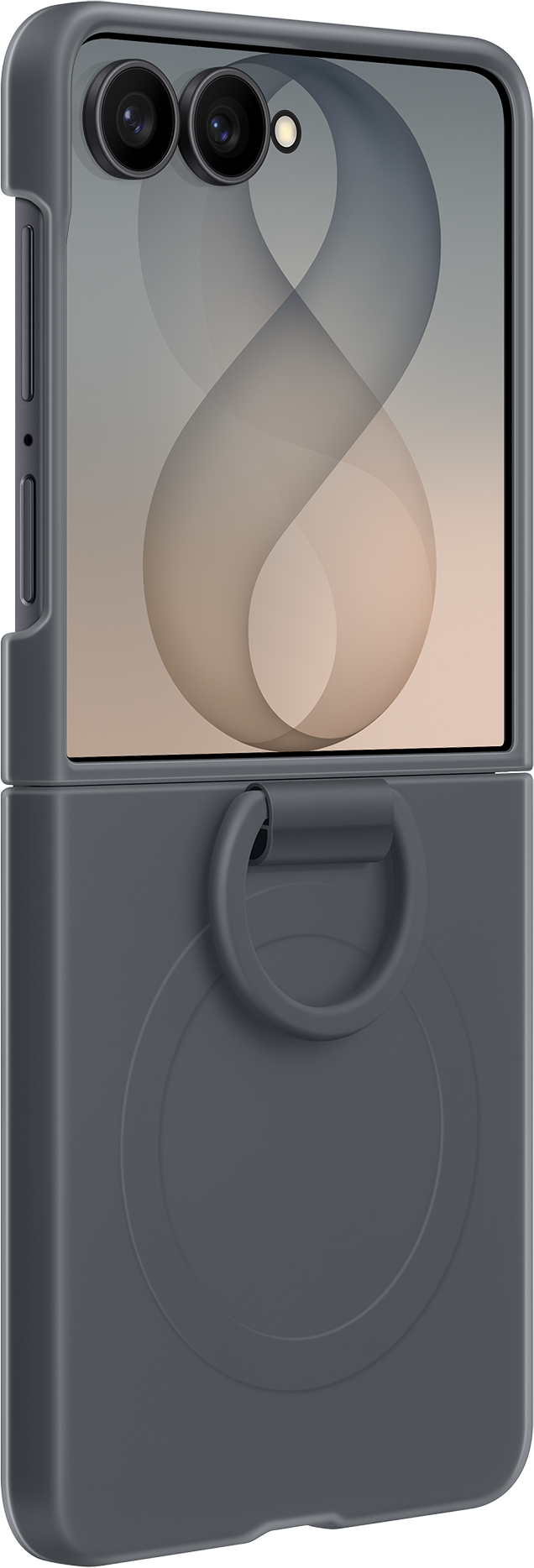Θήκη για Samsung Galaxy Z Flip8 F776, Silicone Ring Magnet, Μαύρο EF-EF776CBEGWW