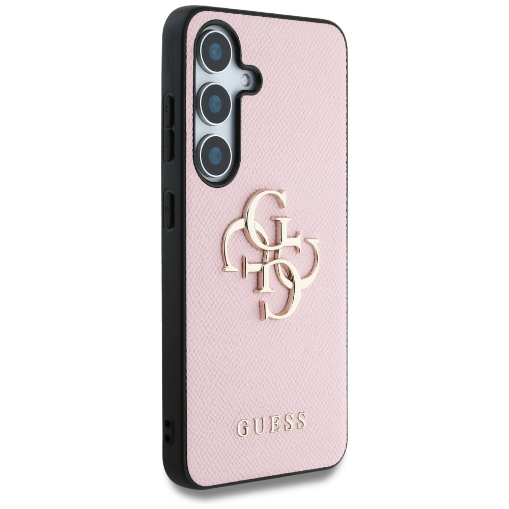 Θήκη για Samsung Galaxy S25+ S936, Guess, 4G Grained Big and Classic Logo, Ροζ, Επανασφραγισμένη
