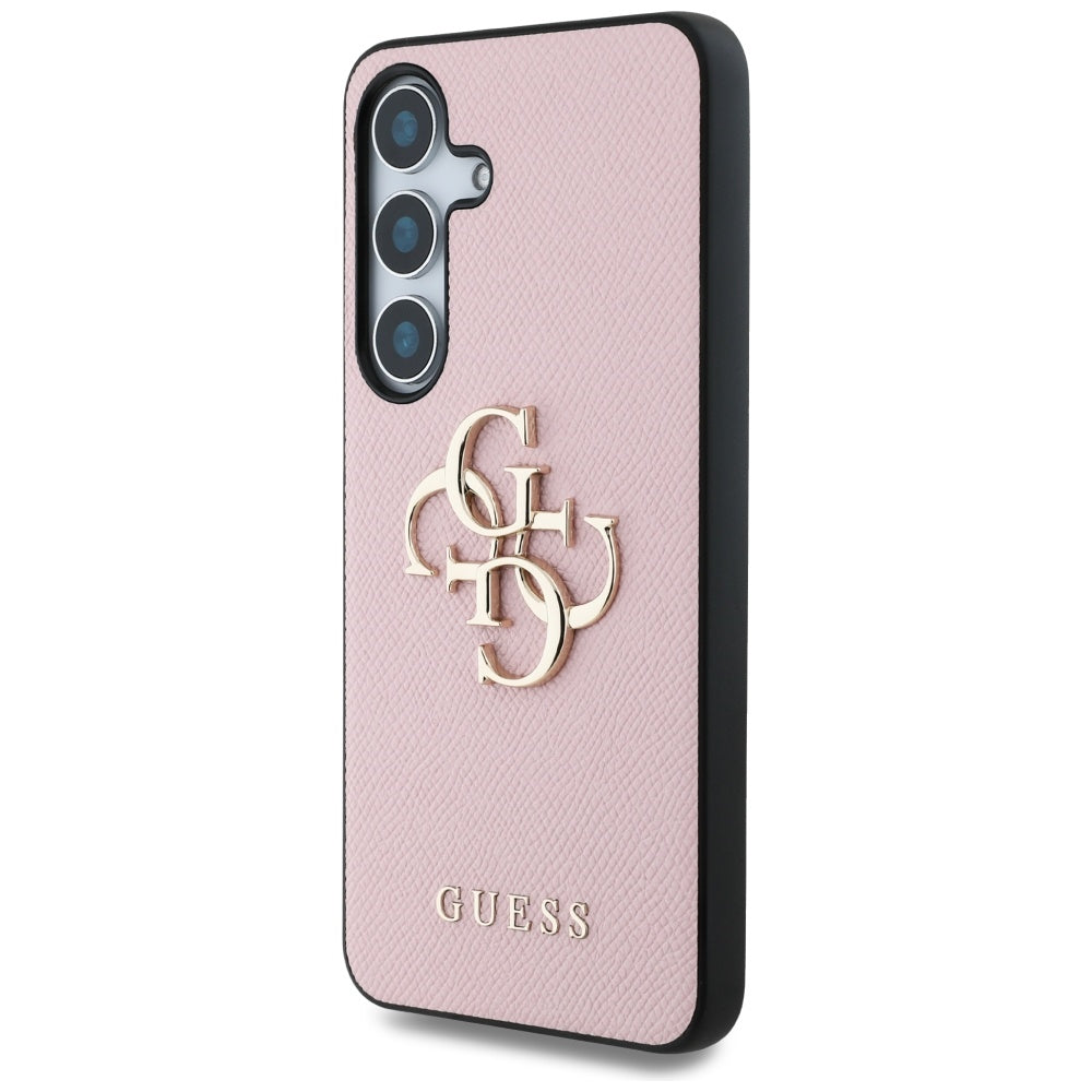 Θήκη για Samsung Galaxy S25+ S936, Guess, 4G Grained Big and Classic Logo, Ροζ, Επανασφραγισμένη