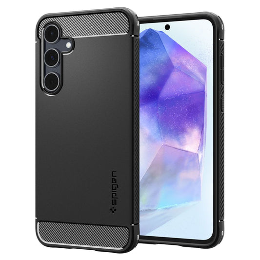 Θήκη για Samsung Galaxy A55 5G A556, Spigen, Rugged Armour, Μαύρο ACS07500