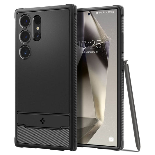 Θήκη για Samsung Galaxy S24 Ultra S928, Spigen, Rugged Armour, Μαύρο ACS07286
