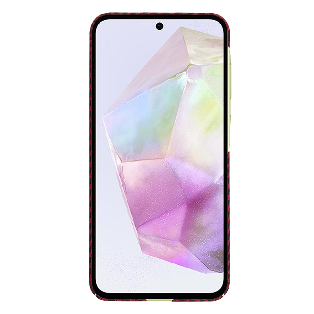 Θήκη για Samsung Galaxy A35 5G A356, Techsuit, Carbonite FiberShell, Κόκκινη