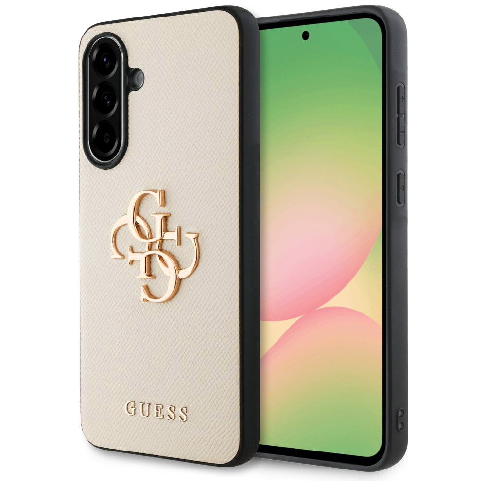 Θήκη για Samsung Galaxy A56 A566, Guess, 4G Grained Big and Classic Logo, Μπεζ