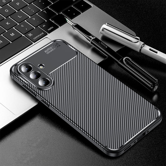 Case for Samsung Galaxy A56 A566, Techsuit, CarbonFiber, Black