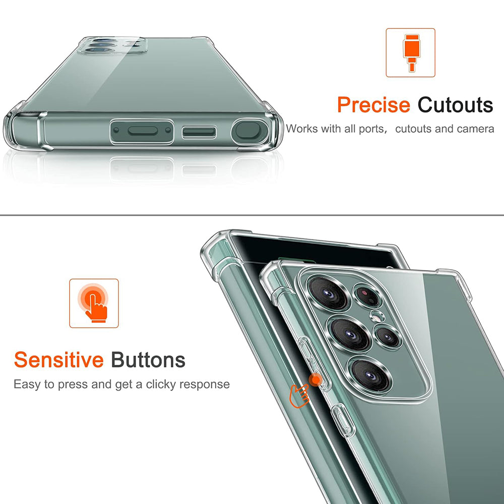 Θήκη για Samsung Galaxy S22 Ultra 5G S908, Techsuit, Ανθεκτική σε Κρούσεις Διαφανής, Διάφανη