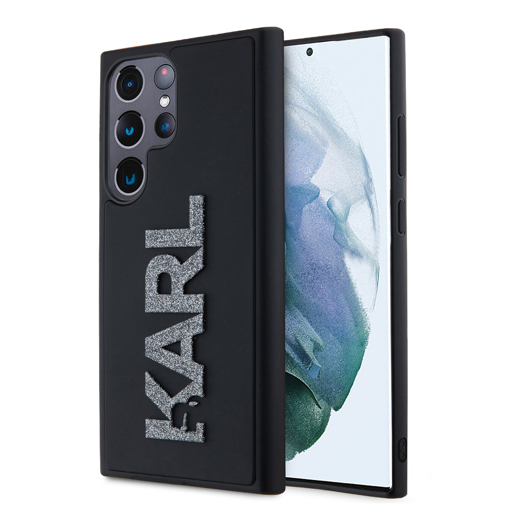 Θήκη για Samsung Galaxy S23 Ultra S918, Karl Lagerfeld, 3D Rubber Glitter Logo, Μαύρη