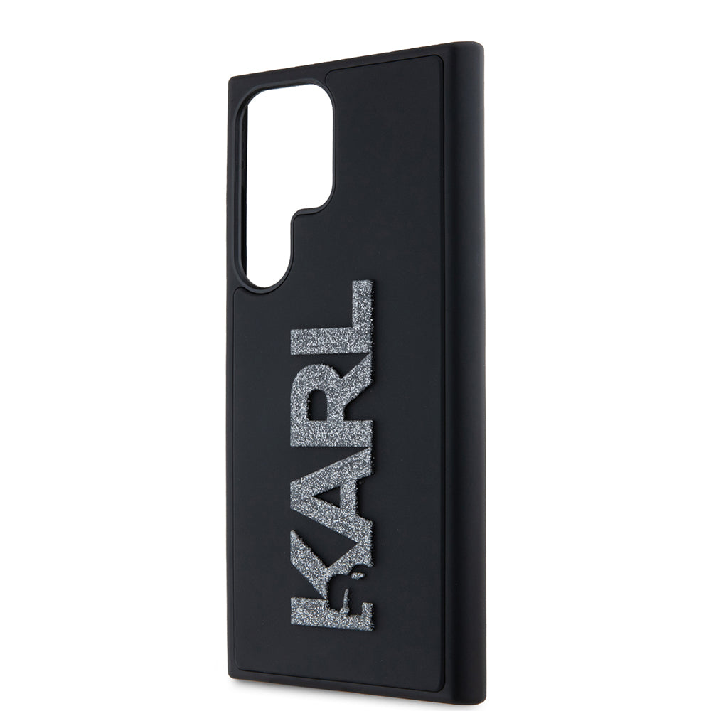Θήκη για Samsung Galaxy S23 Ultra S918, Karl Lagerfeld, 3D Rubber Glitter Logo, Μαύρη