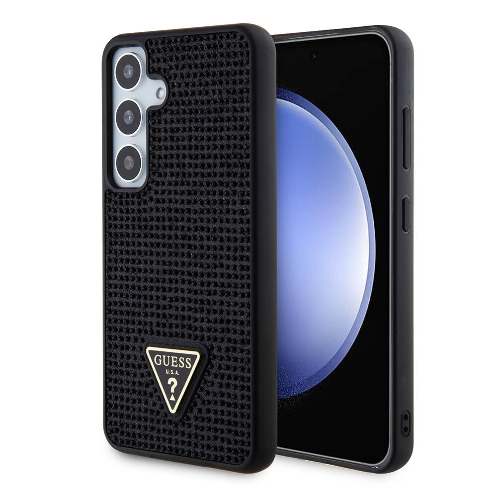 Θήκη για Samsung Galaxy S24+ S926, Guess, Rhinestone Triangle Logo, Μαύρη