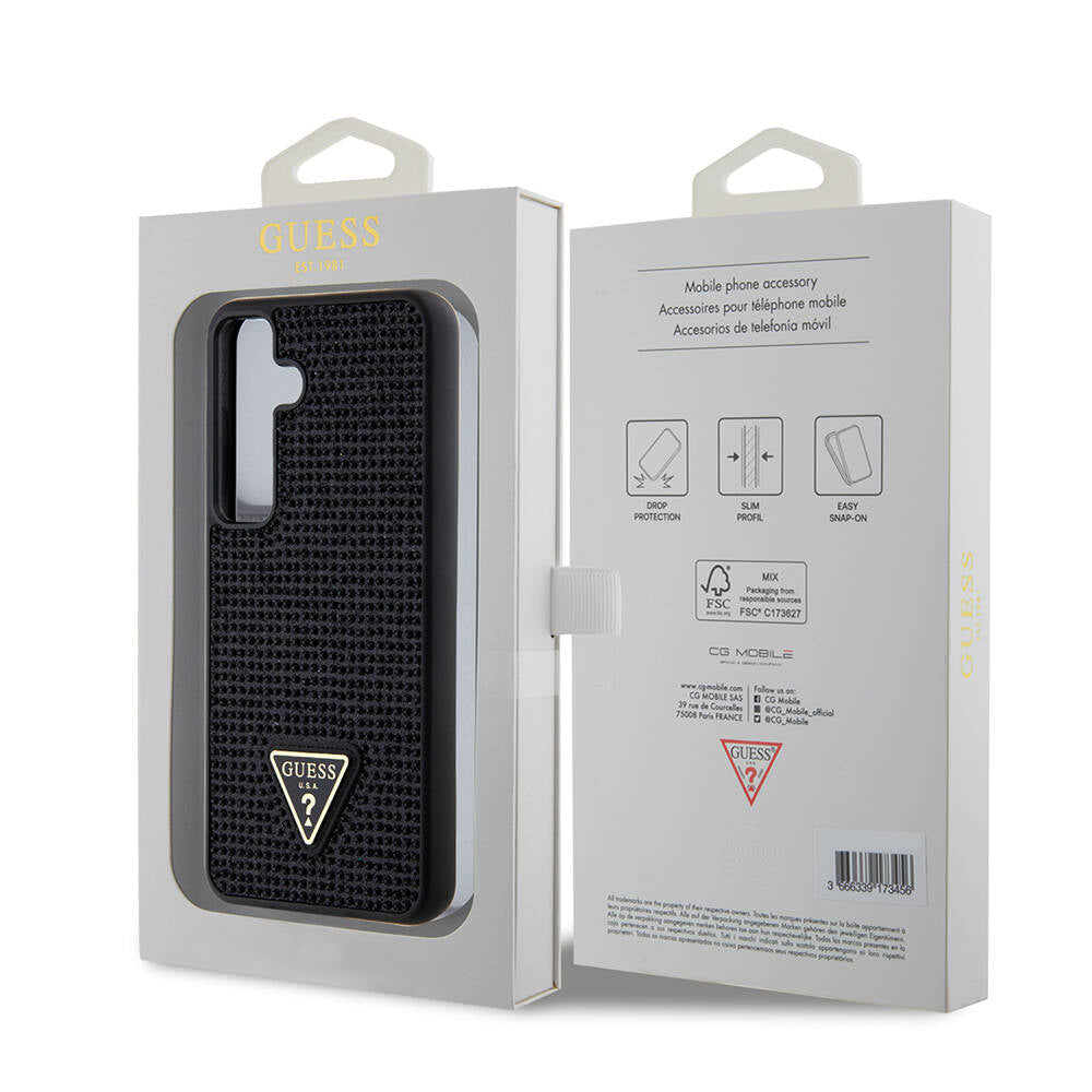 Θήκη για Samsung Galaxy S24+ S926, Guess, Rhinestone Triangle Logo, Μαύρη