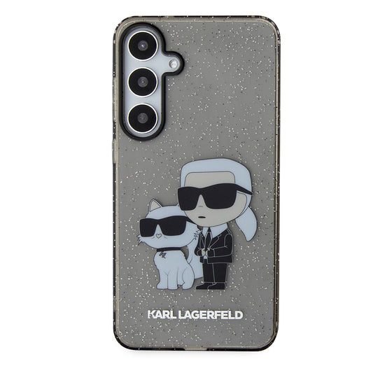 Θήκη για Samsung Galaxy S24+ S926, Karl Lagerfeld, Glitter Karl & Choupette, Μπλε