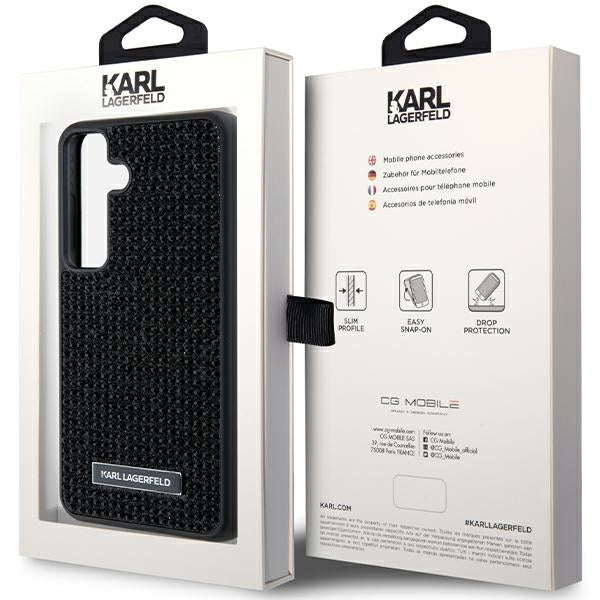 Θήκη για Samsung Galaxy S24+ S926, Karl Lagerfeld, Rhinestone Metal Plate, Μαύρη
