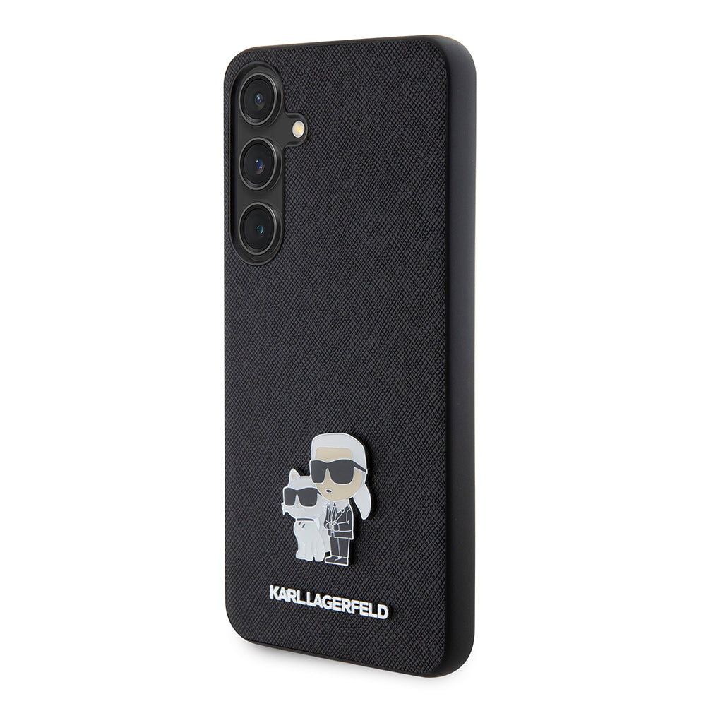 Θήκη για Samsung Galaxy S24+ S926, Karl Lagerfeld, Saffiano Karl & Choupette Metal, Μαύρη