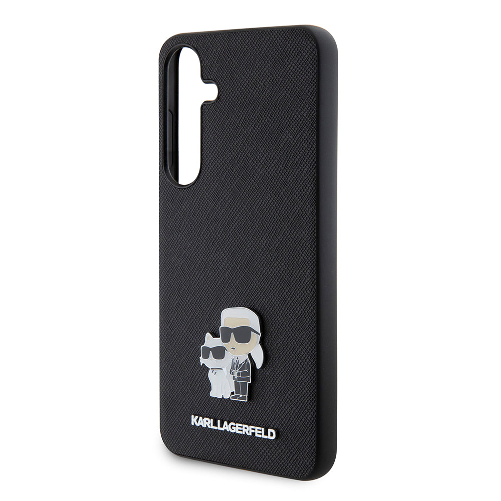 Θήκη για Samsung Galaxy S24+ S926, Karl Lagerfeld, Saffiano Karl & Choupette Metal, Μαύρη