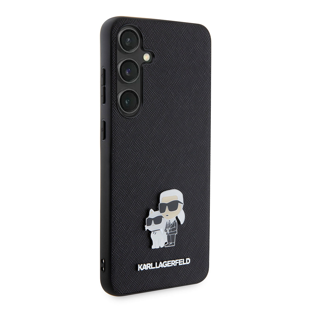 Θήκη για Samsung Galaxy S24+ S926, Karl Lagerfeld, Saffiano Karl & Choupette Metal, Μαύρη