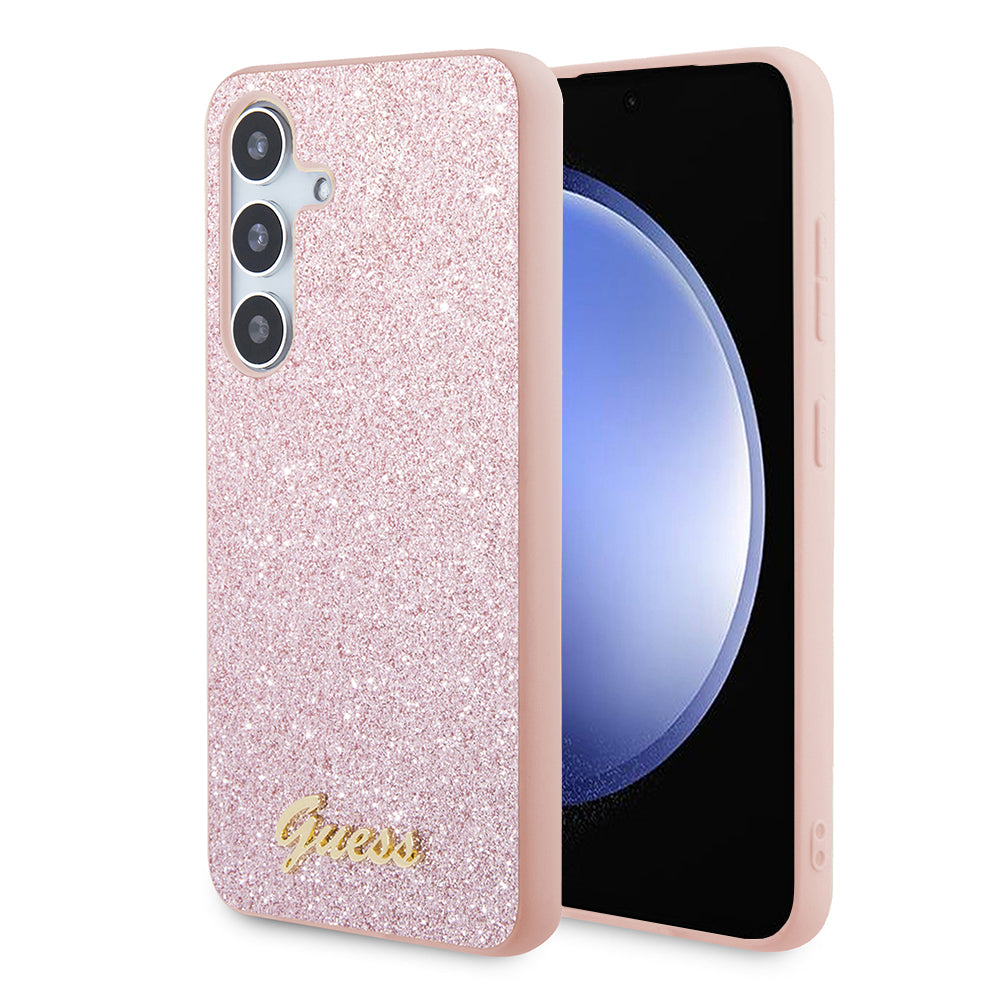 Θήκη για Samsung Galaxy S24 S921, Guess, Glitter Script, Ροζ