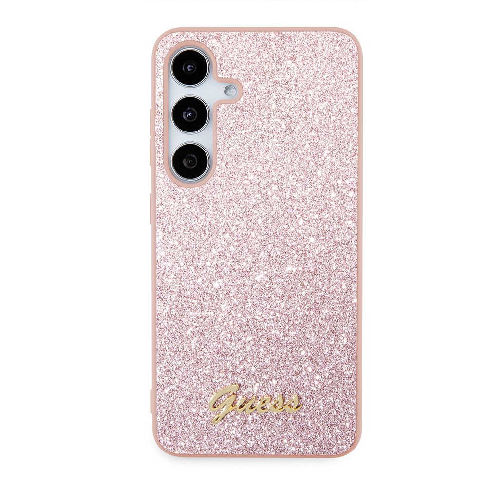 Θήκη για Samsung Galaxy S24 S921, Guess, Glitter Script, Ροζ