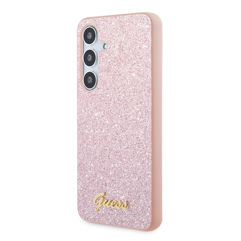 Θήκη για Samsung Galaxy S24 S921, Guess, Glitter Script, Ροζ