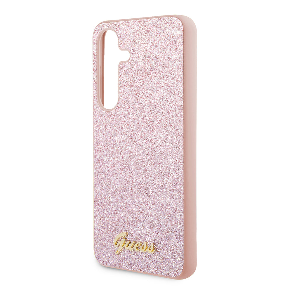 Θήκη για Samsung Galaxy S24 S921, Guess, Glitter Script, Ροζ