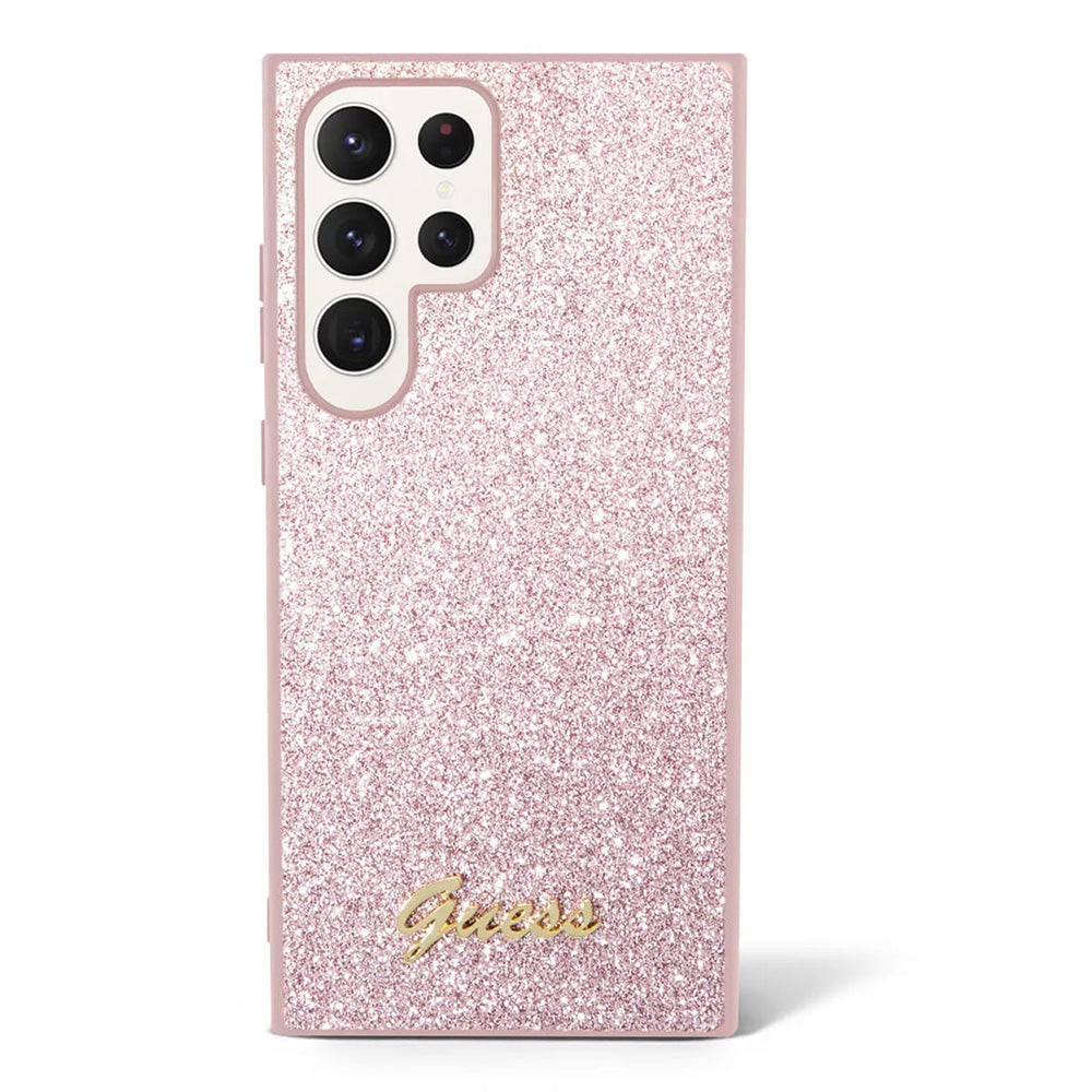 Θήκη για Samsung Galaxy S24 Ultra S928, Guess, Glitter Script, Ροζ