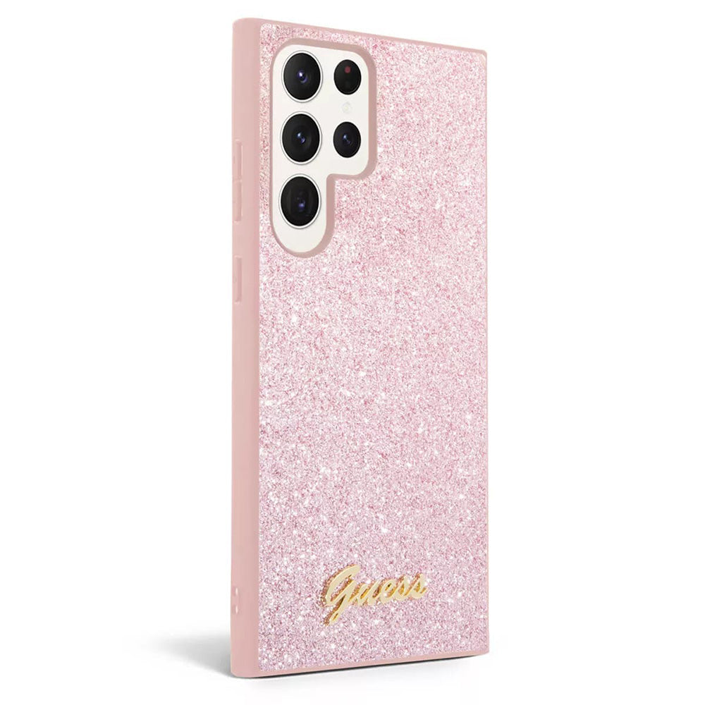 Θήκη για Samsung Galaxy S24 Ultra S928, Guess, Glitter Script, Ροζ