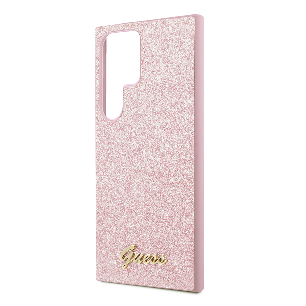 Θήκη για Samsung Galaxy S24 Ultra S928, Guess, Glitter Script, Ροζ