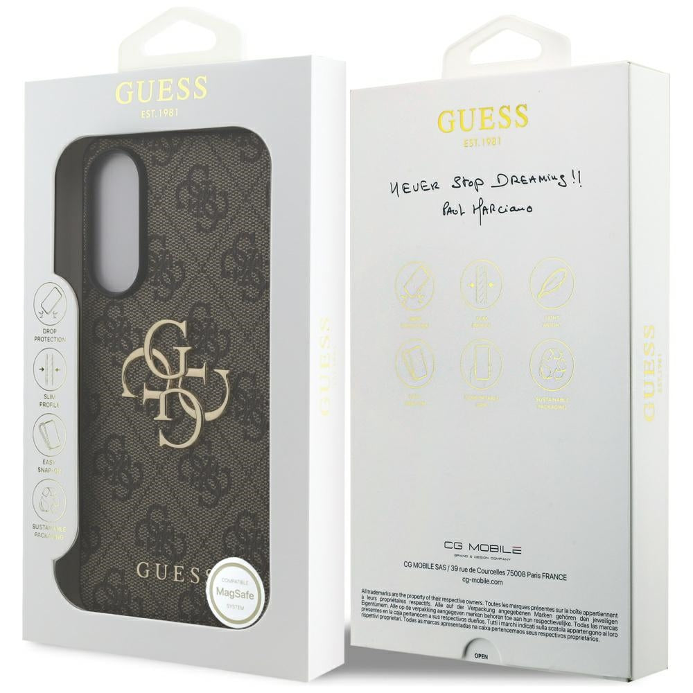 Case for Samsung Galaxy S25 Edge S937, Guess, Big 4G Logo Classic, Brown