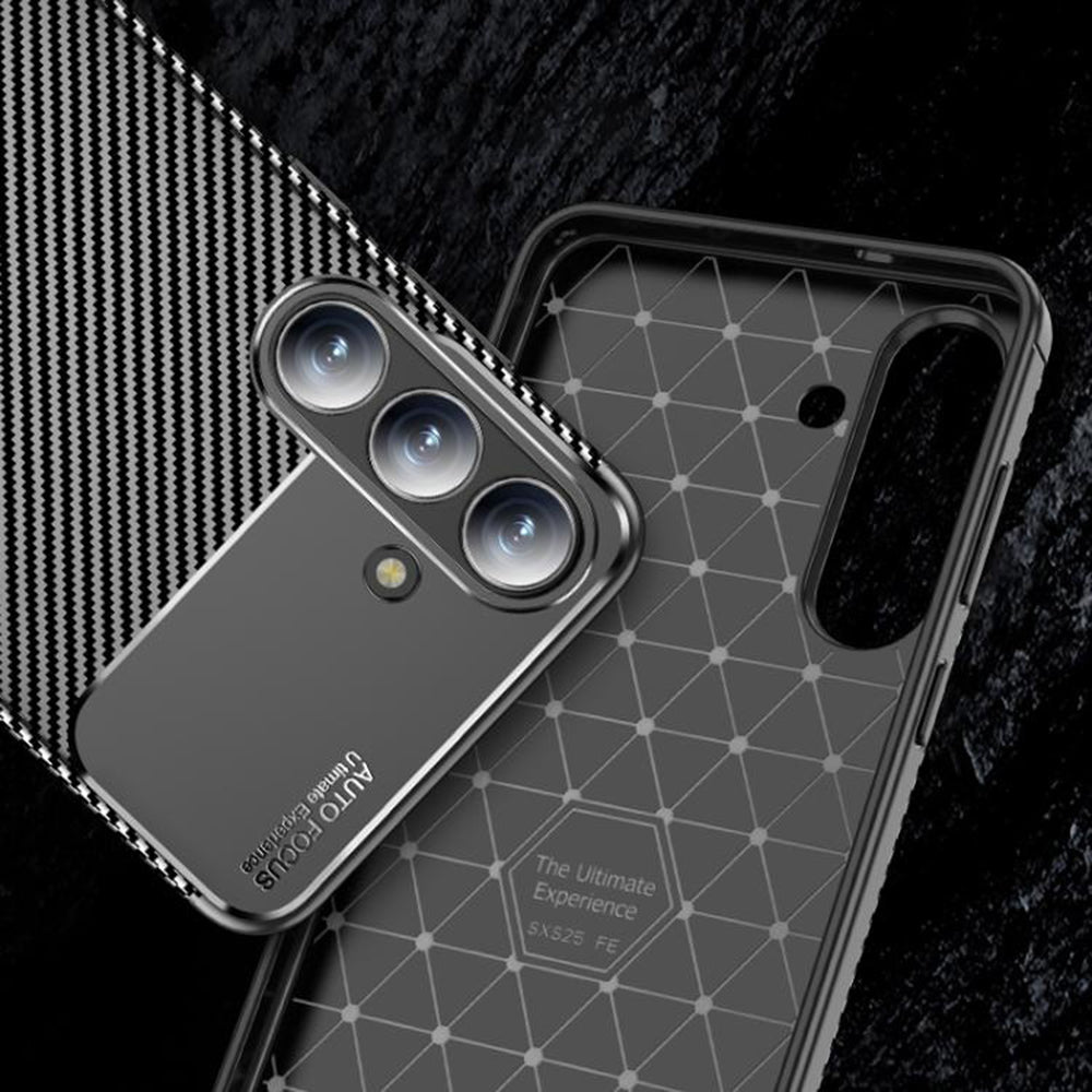 Θήκη για Samsung Galaxy S25 FE, Techsuit, CarbonFiber, Μαύρο
