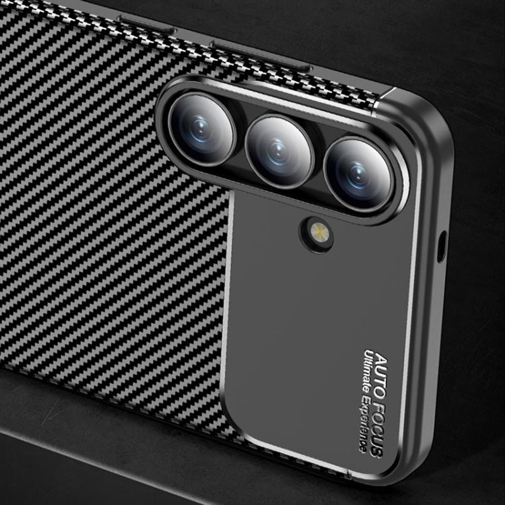 Θήκη για Samsung Galaxy S25 FE, Techsuit, CarbonFiber, Μαύρο