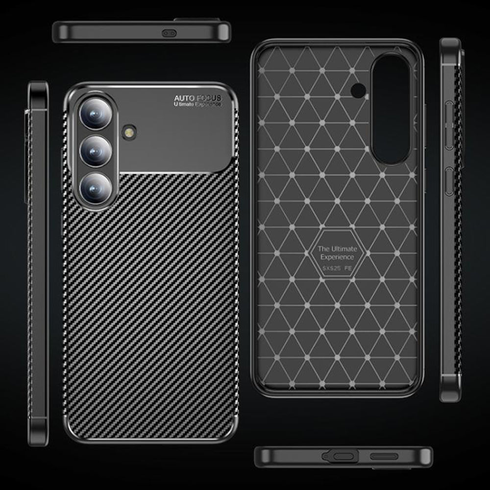 Θήκη για Samsung Galaxy S25 FE, Techsuit, CarbonFiber, Μαύρο