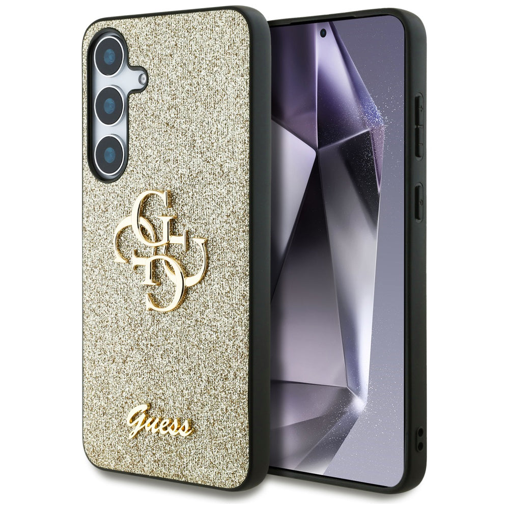 Θήκη για Samsung Galaxy S25+ S936, Guess, Glitter Big 4G Script, Χρυσή