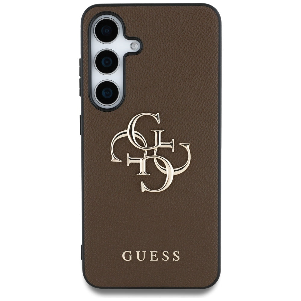 Θήκη για Samsung Galaxy S25 S931, Guess, 4G Grained Big and Classic Logo, Καφέ