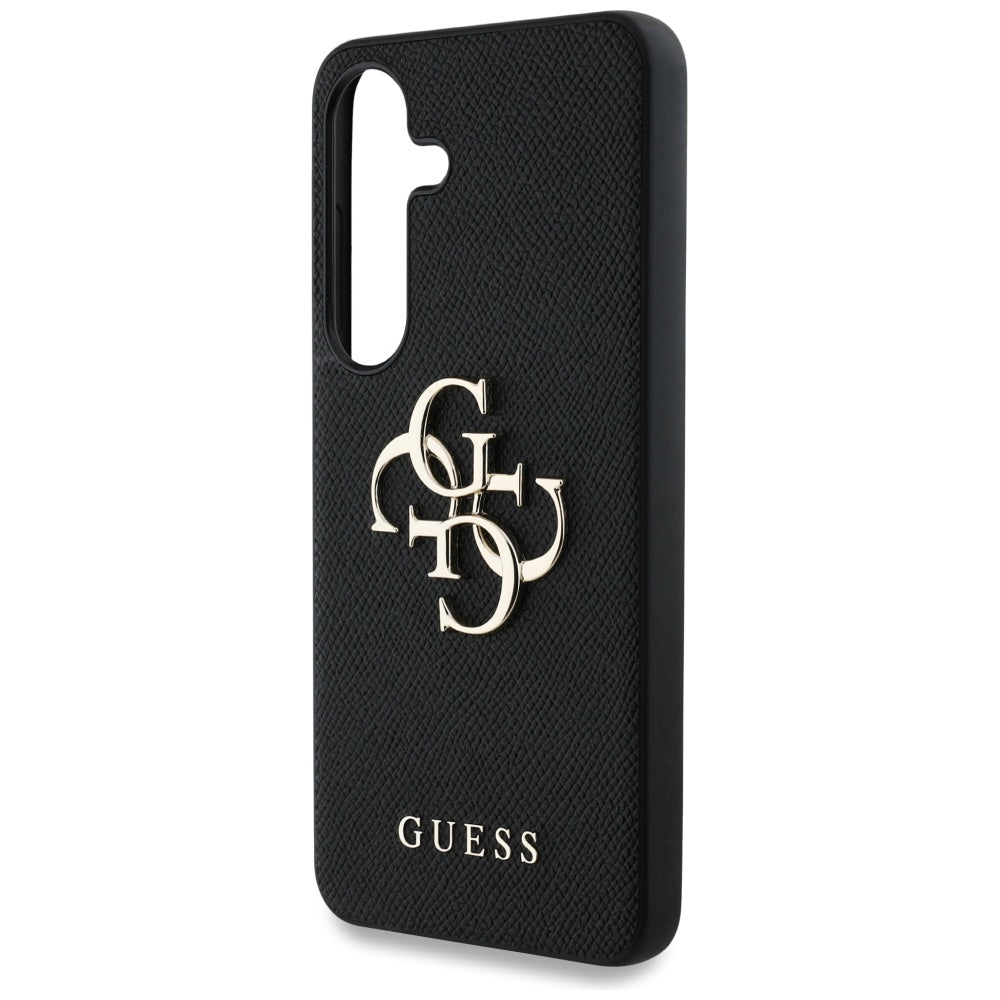 Θήκη για Samsung Galaxy S25 S931, Guess, 4G Grained Big and Classic Logo, Μαύρη