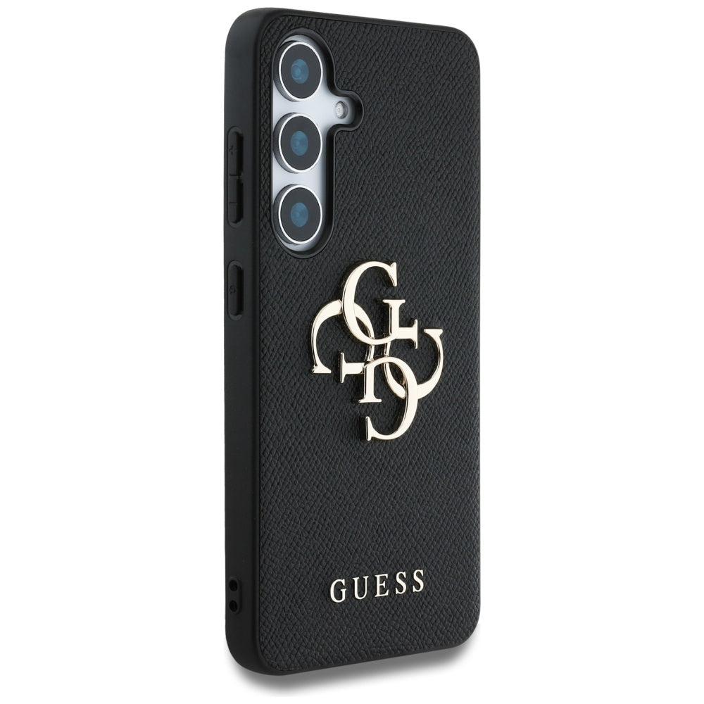 Θήκη για Samsung Galaxy S25 S931, Guess, 4G Grained Big and Classic Logo, Μαύρη
