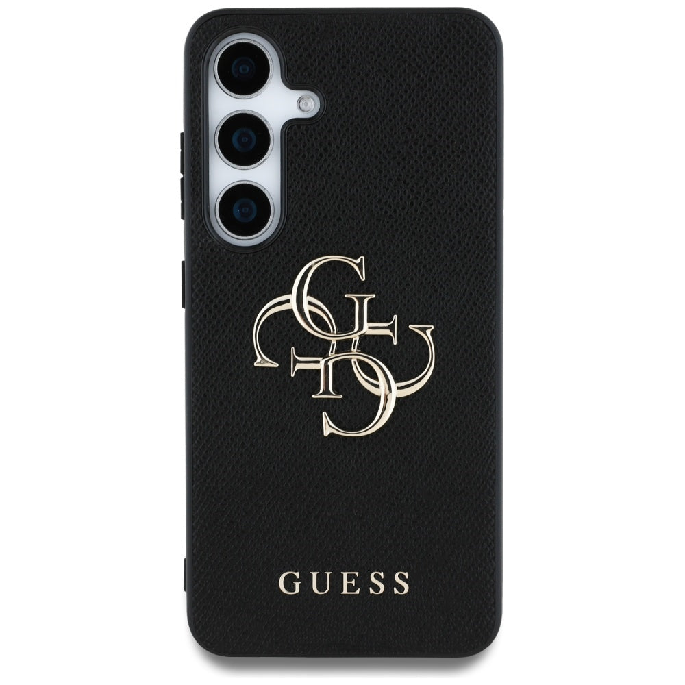 Θήκη για Samsung Galaxy S25 S931, Guess, 4G Grained Big and Classic Logo, Μαύρη