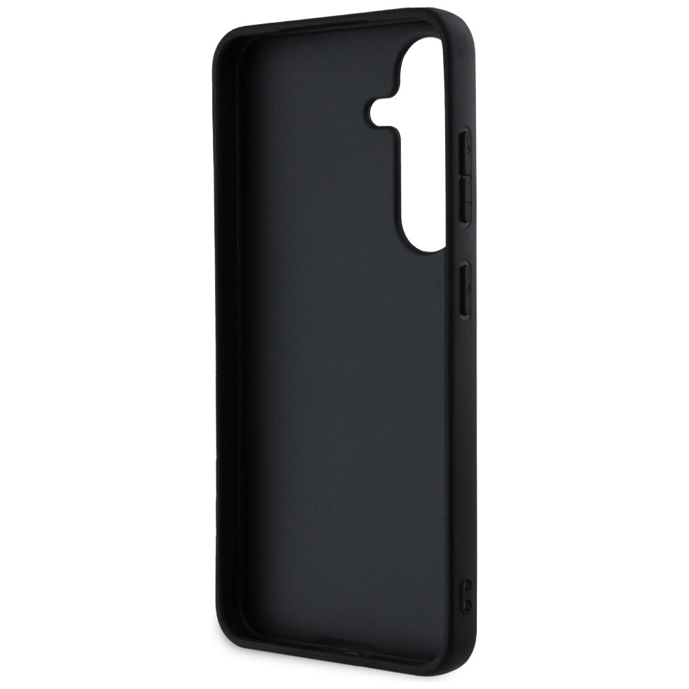 Θήκη για Samsung Galaxy S25 S931, Guess, Grained Hot Stamp 4G Triangle, Μαύρη