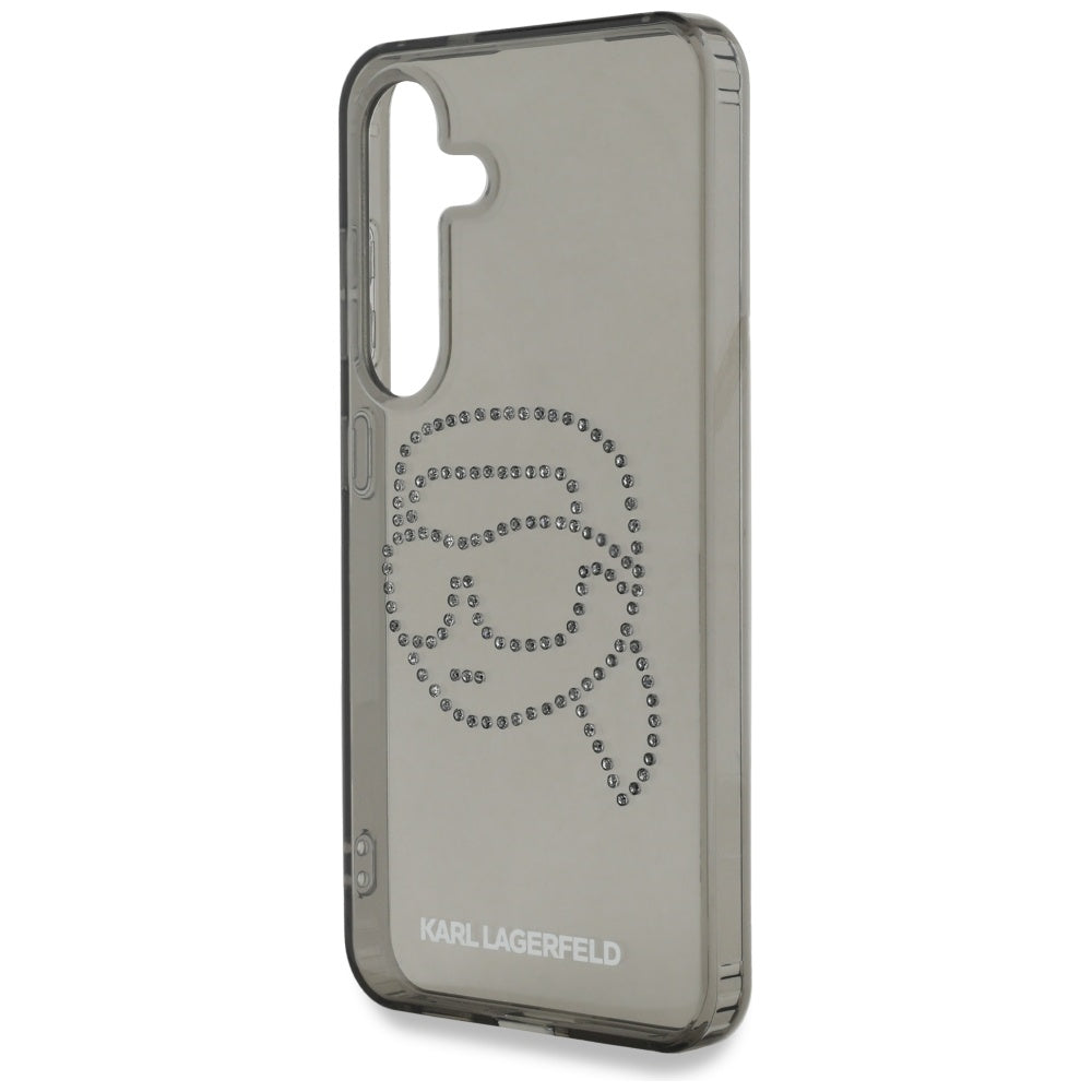 Case for Samsung Galaxy S25 S931, Karl Lagerfeld, IML Rhinestones Karl's Head, Black
