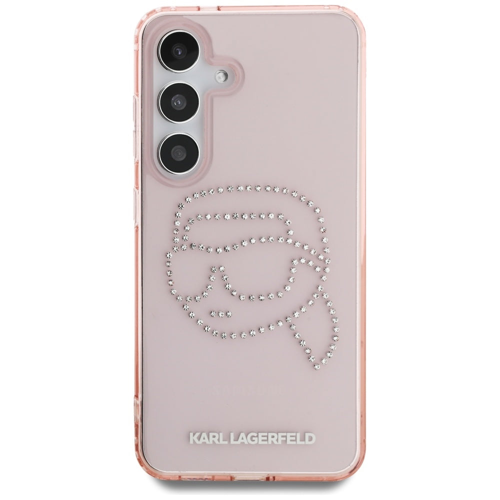 Θήκη για Samsung Galaxy S25 S931, Karl Lagerfeld, IML Rhinestones Karl's Head, Ροζ